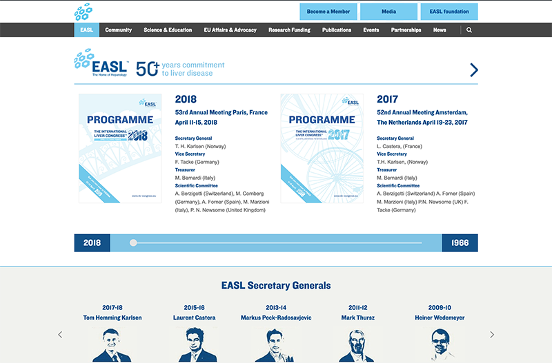 EASL's History page https://easl.eu/easl/easl-history/