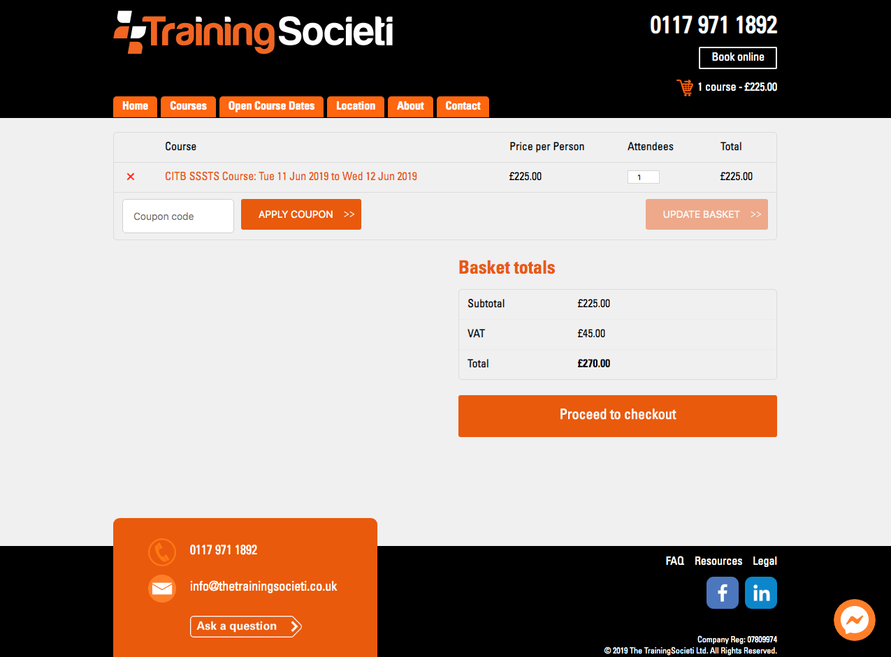 Training Societi Booking