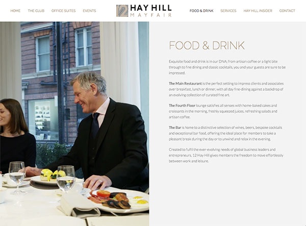 12 Hay Hill- Food & Drink