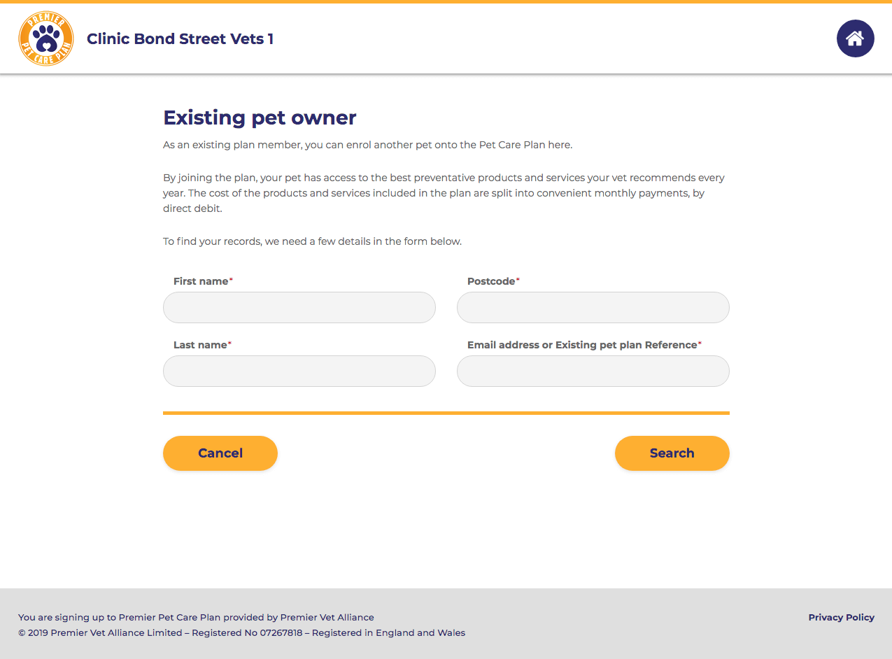 Pet Plan Form