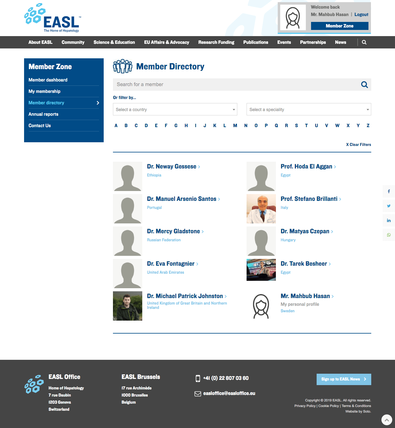 Member directory