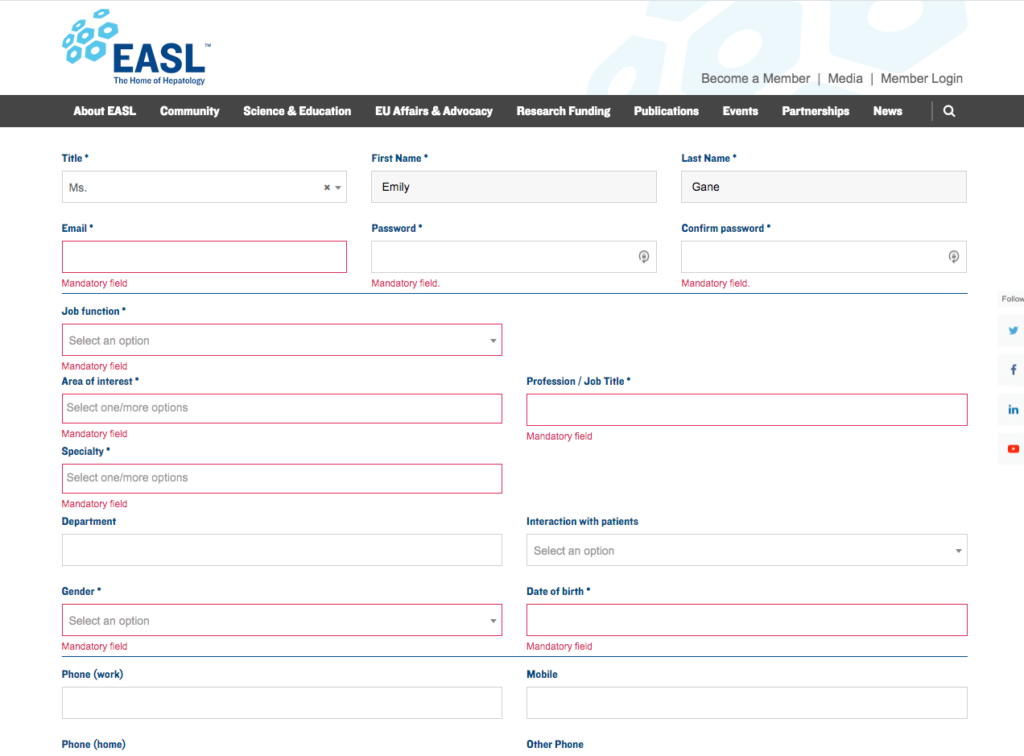 EASL become a member form